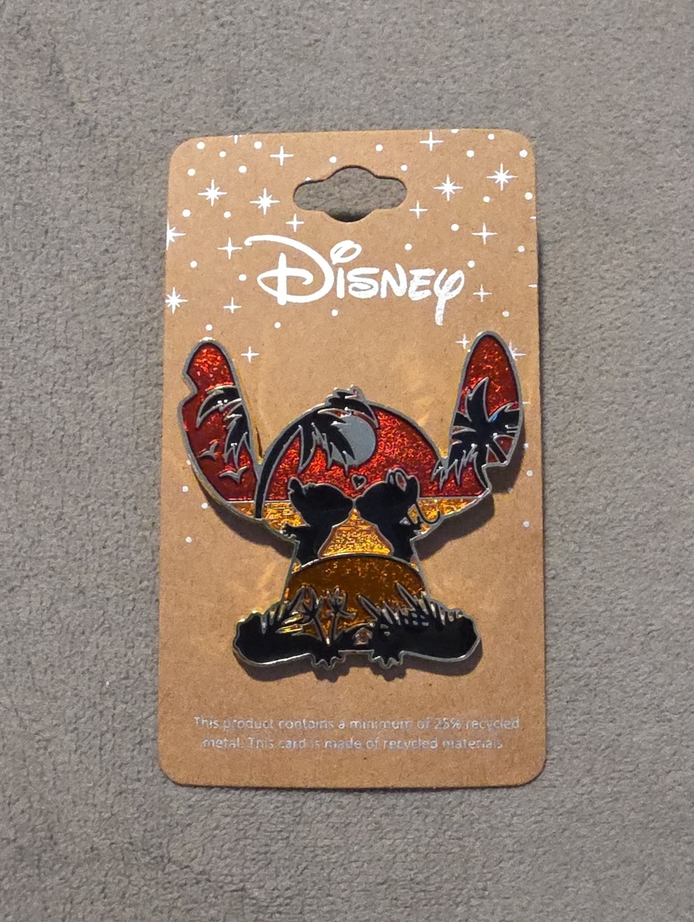 Disney Lilo & Stitch Sunset Silhouette Enamel Pin BoxLunch Exclusive NEW on Card